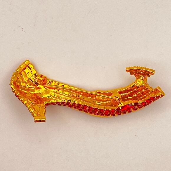 Vintage DOROTHY BAUER Brooch Red Pumps Shoe Swarovski Crystals - Picture 7 of 12